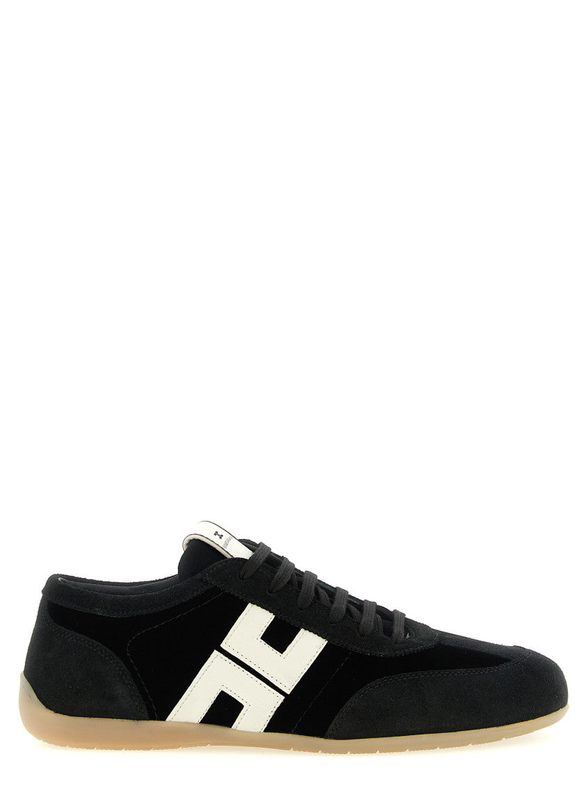 BlackWhite Lace-up Sneakers 1