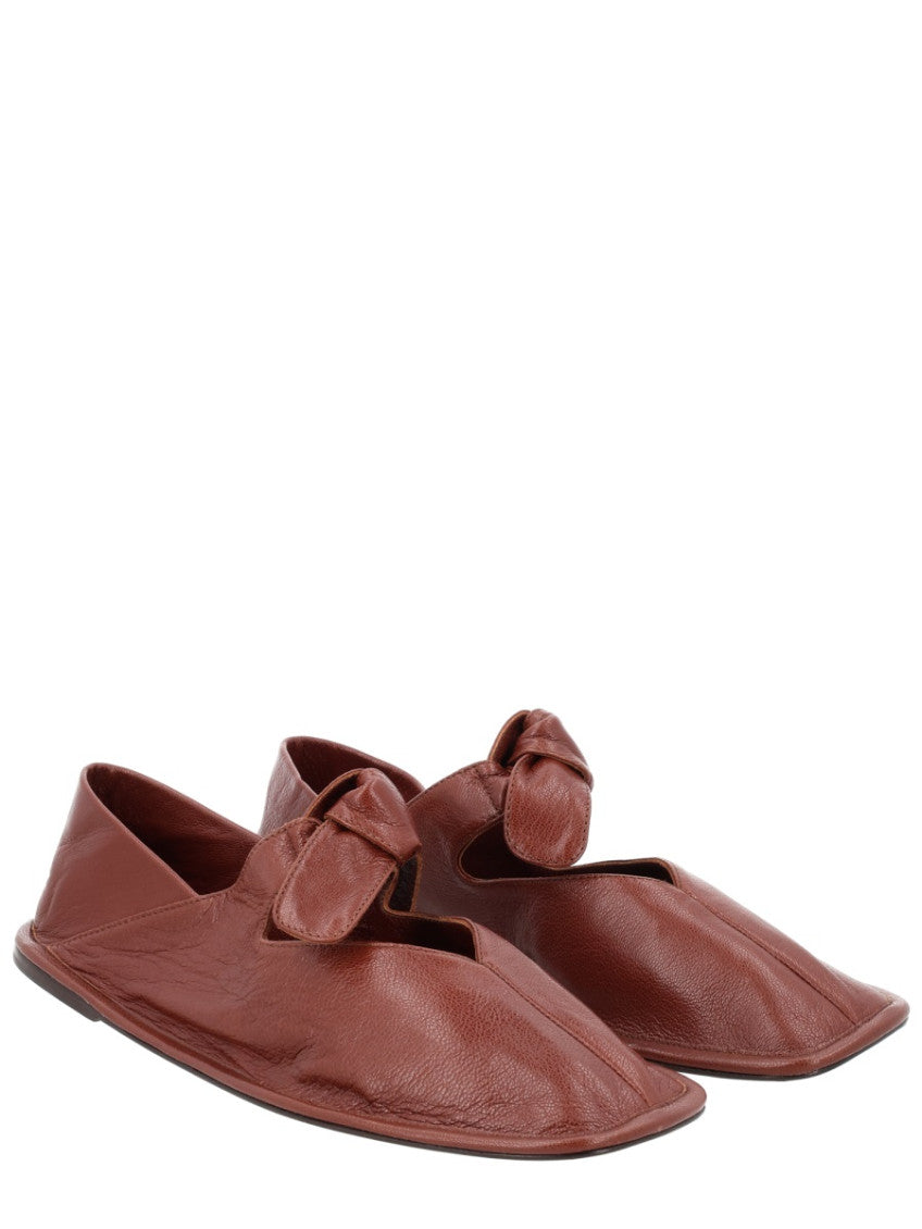 Brown Leather Ballet Flats 2