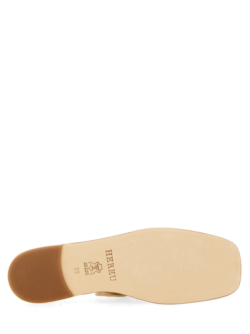 Off White Leather Ballet Flats 7