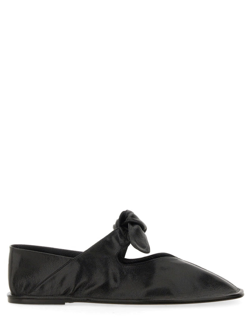 Black Leather Ballet Flats 1