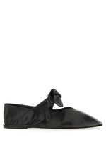 Black Leather Ballet Flats 1