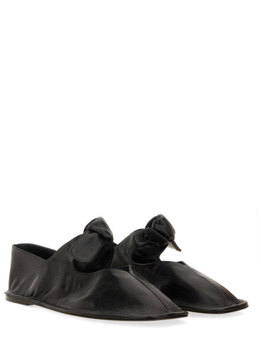 Black Leather Ballet Flats 2