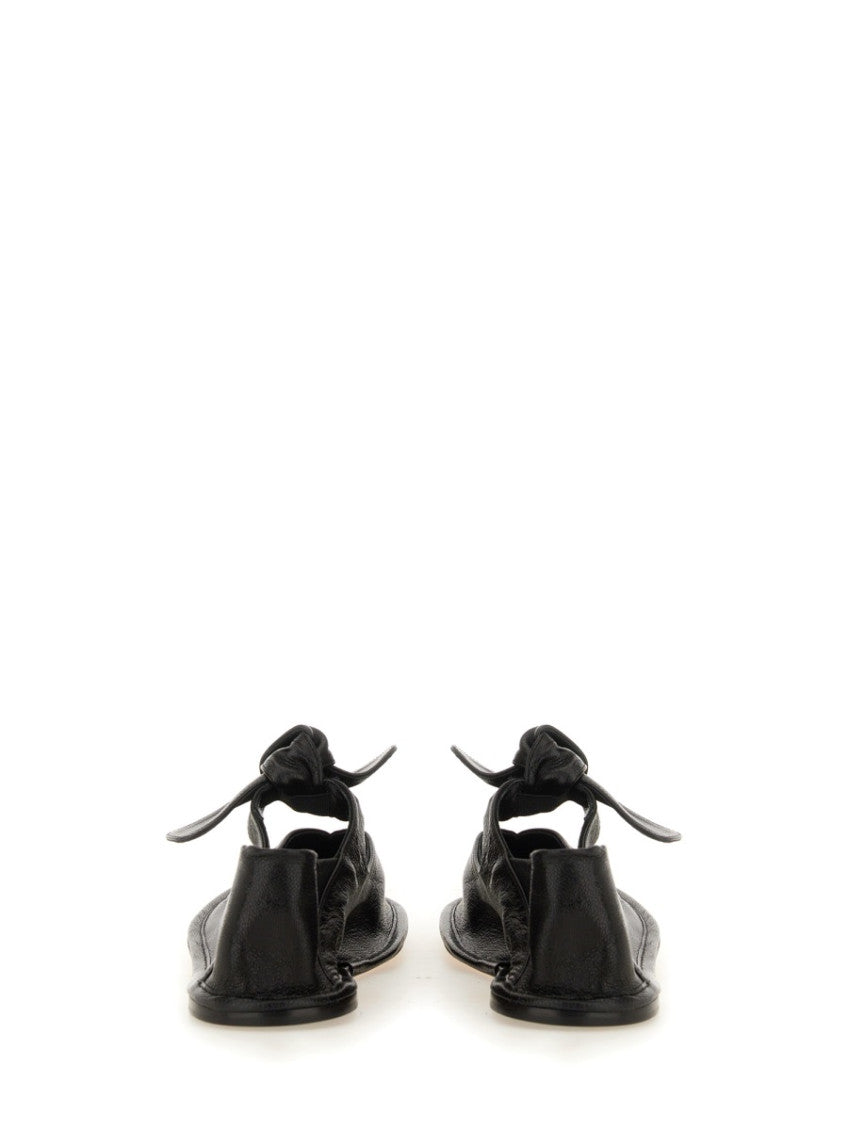 Black Leather Ballet Flats 4
