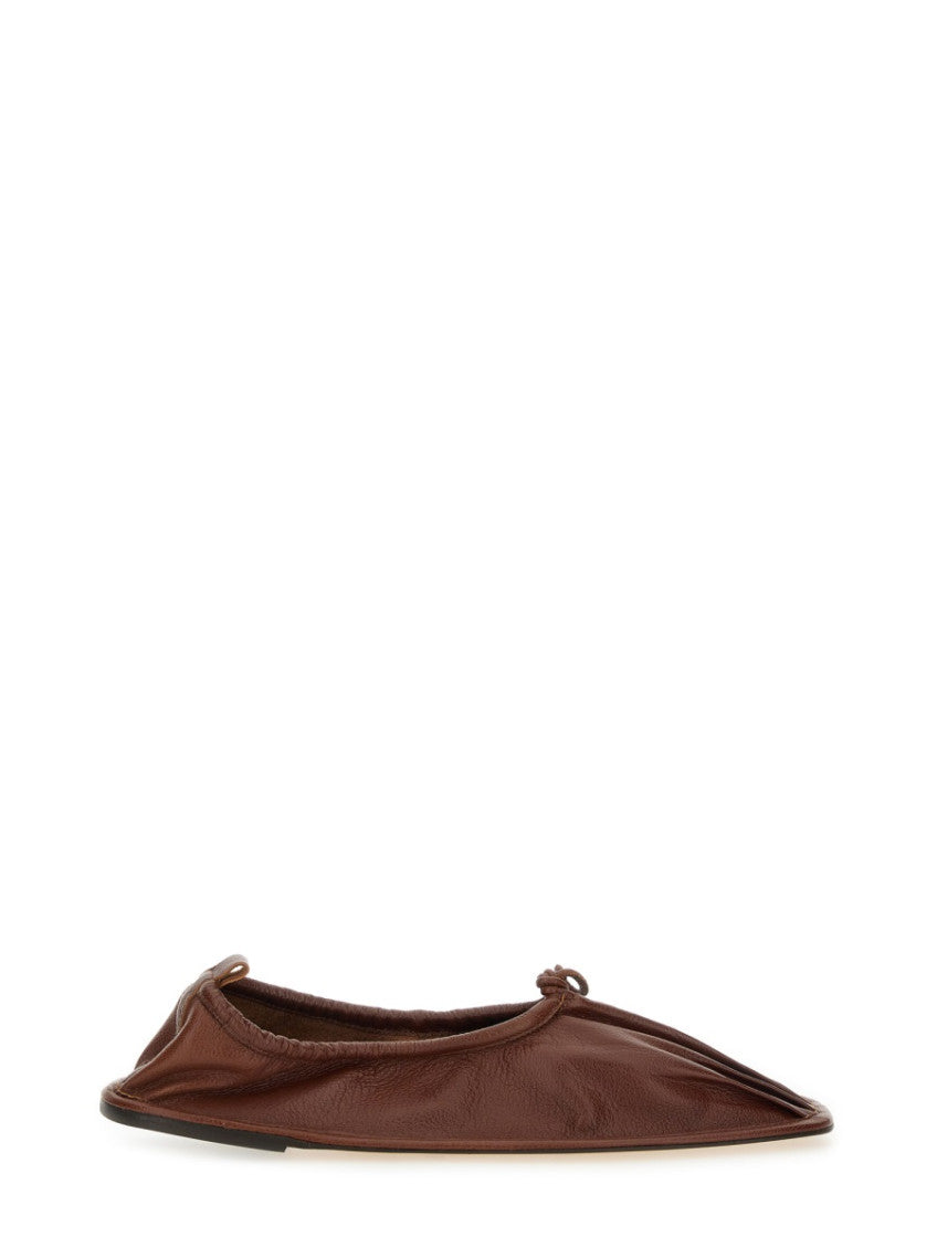 Brown Leather Ballet Flats 1