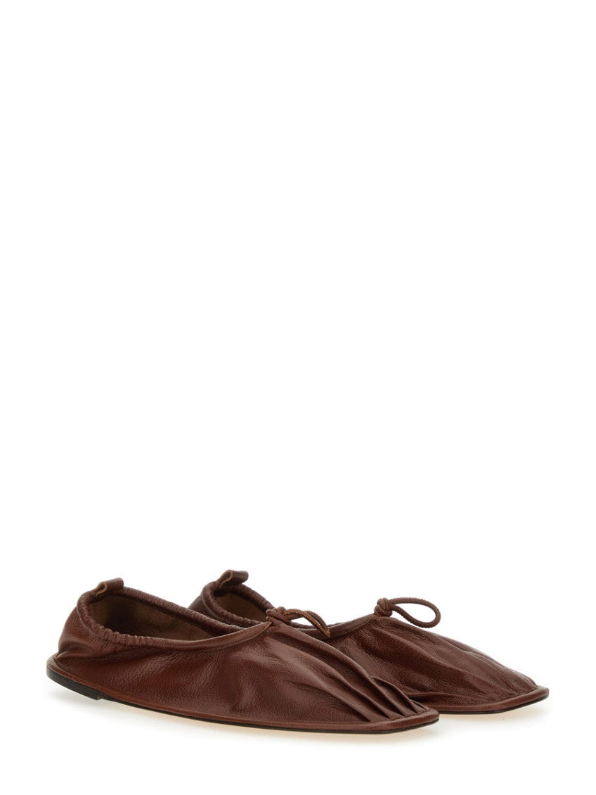 Brown Leather Ballet Flats 2