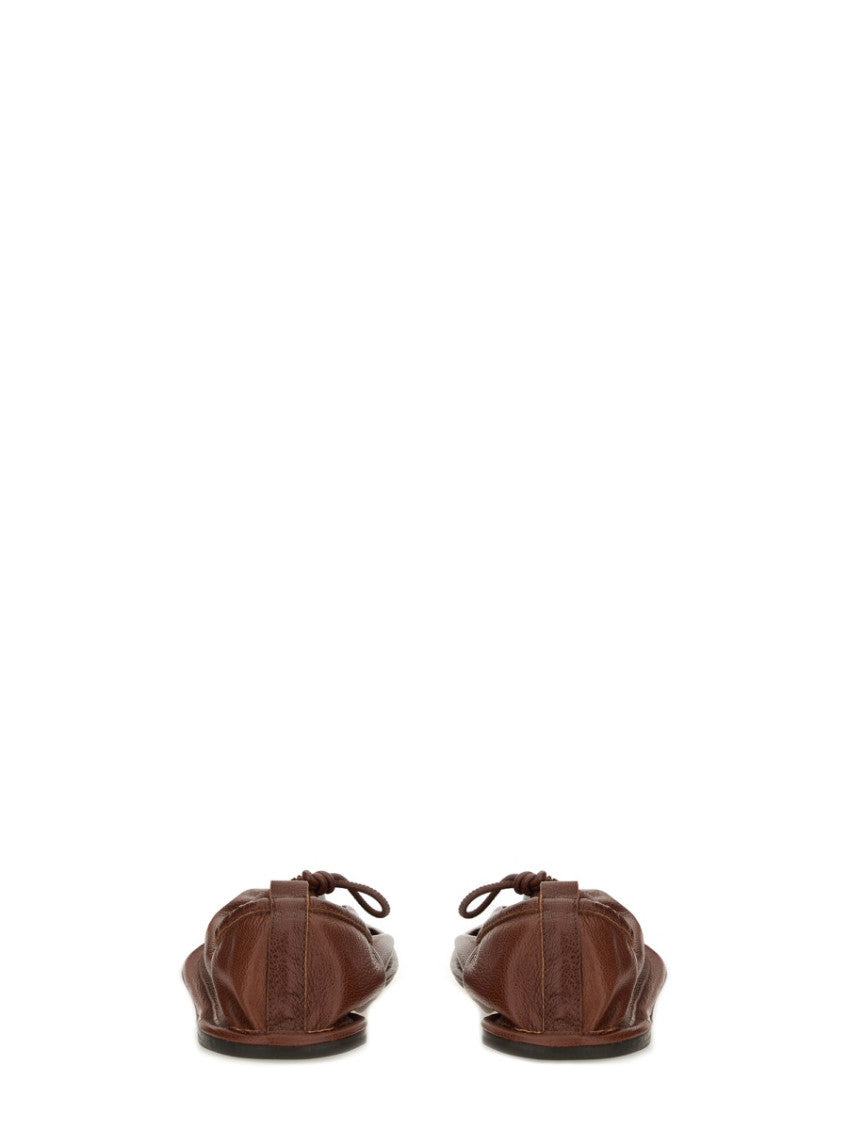 Brown Leather Ballet Flats 3