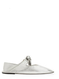 Silver  Leather Ballet Flats 1