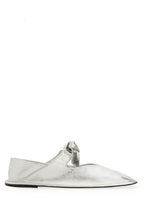 Silver  Leather Ballet Flats 1