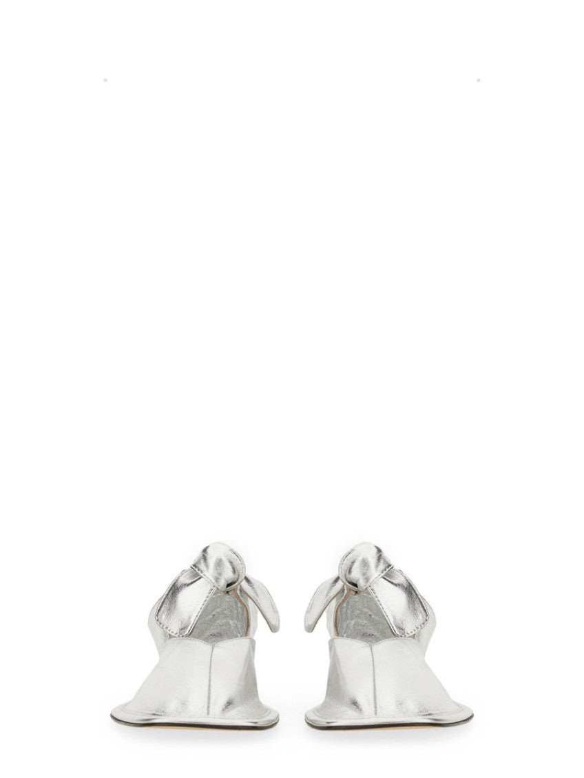Silver  Leather Ballet Flats 8