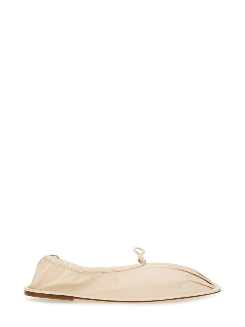 Beige Leather Ballet Flats 1