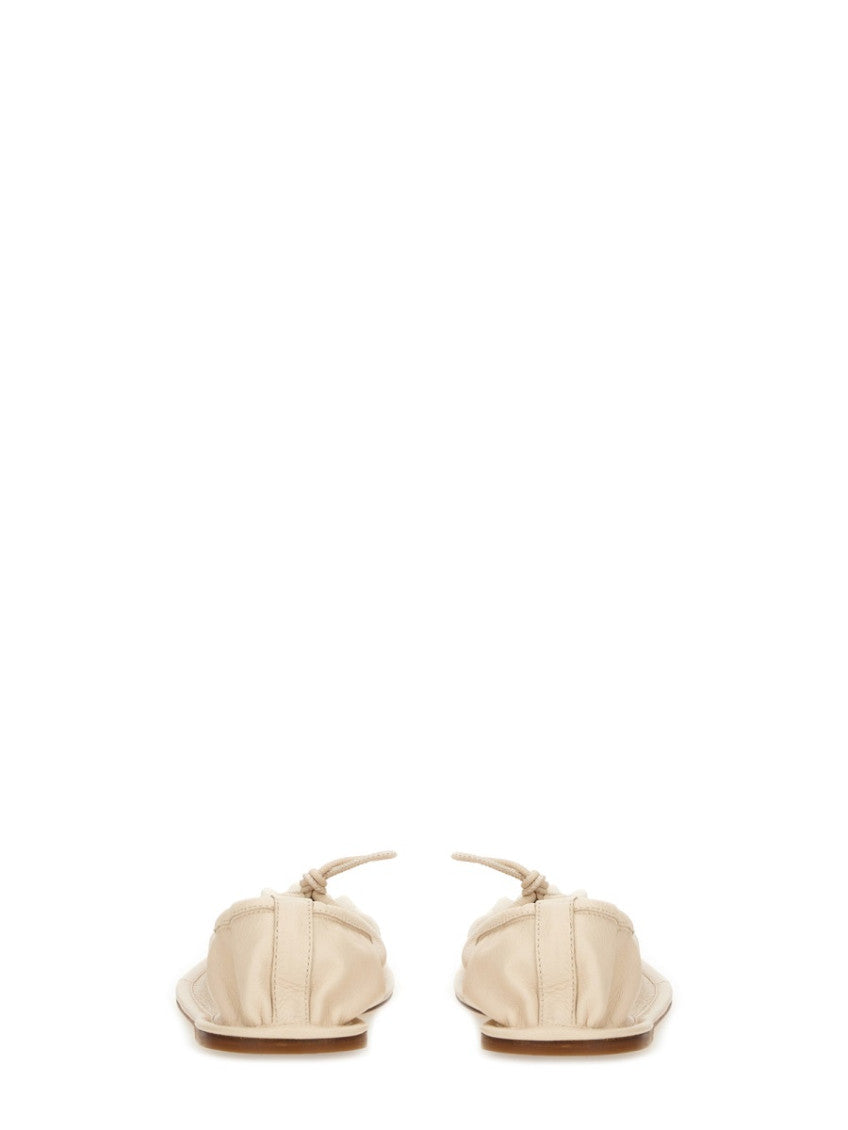 Beige Leather Ballet Flats 3