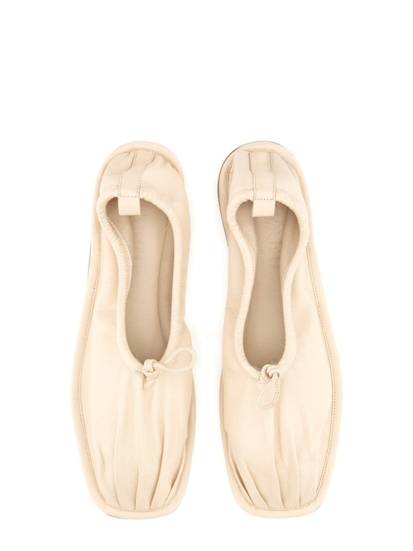 Beige Leather Ballet Flats 6