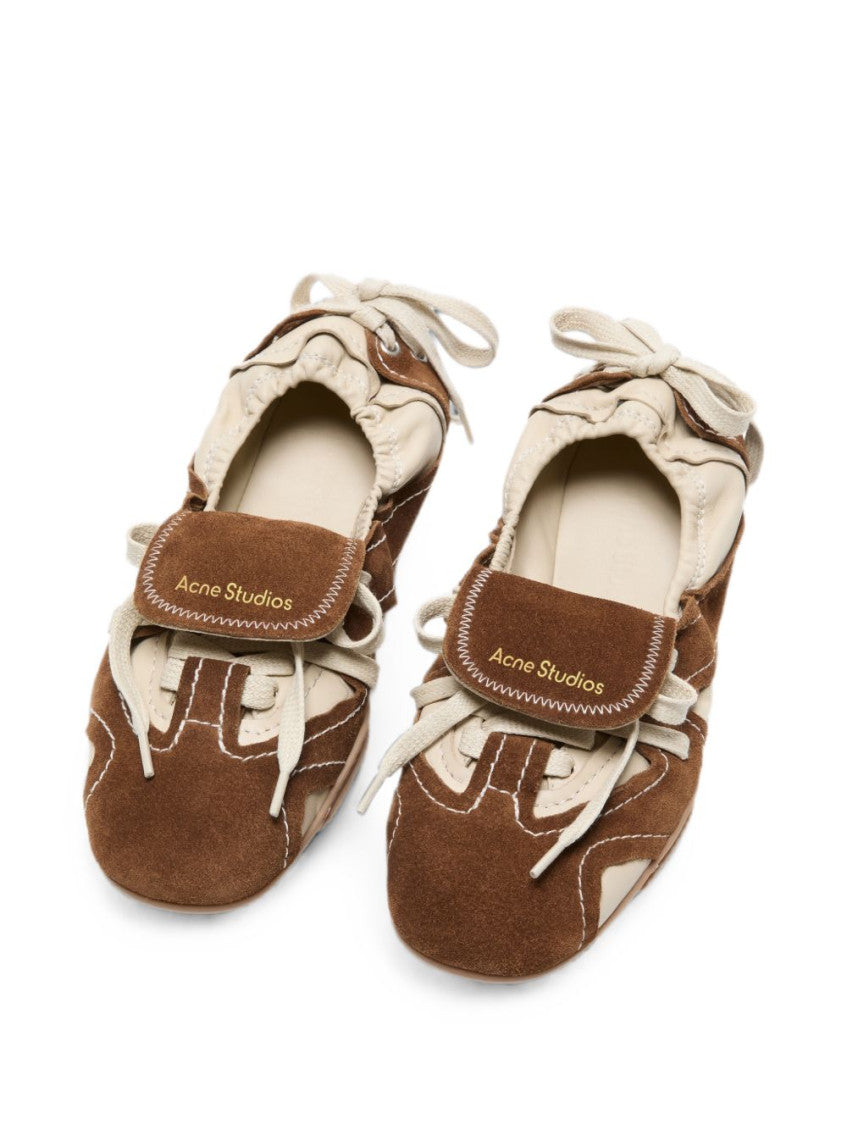 Brown Color Block Ballet Flats 2