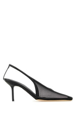Black Mesh Slingback Pumps 1