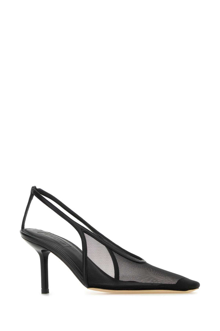 Black Mesh Slingback Pumps 3