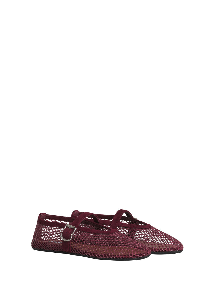 Maroon Mesh Ballet Flats 1