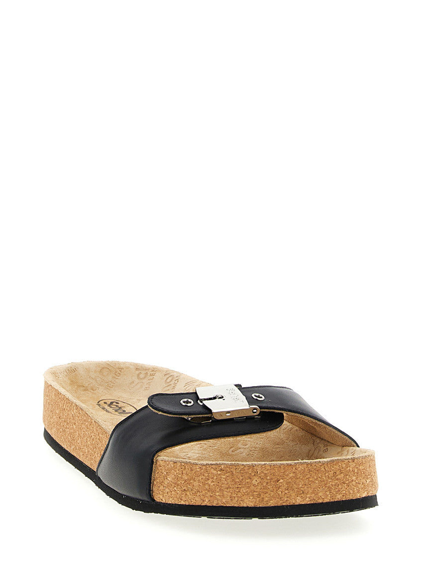 Black Slip On Sandals 2
