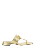 Golden Slip On Sandals 1