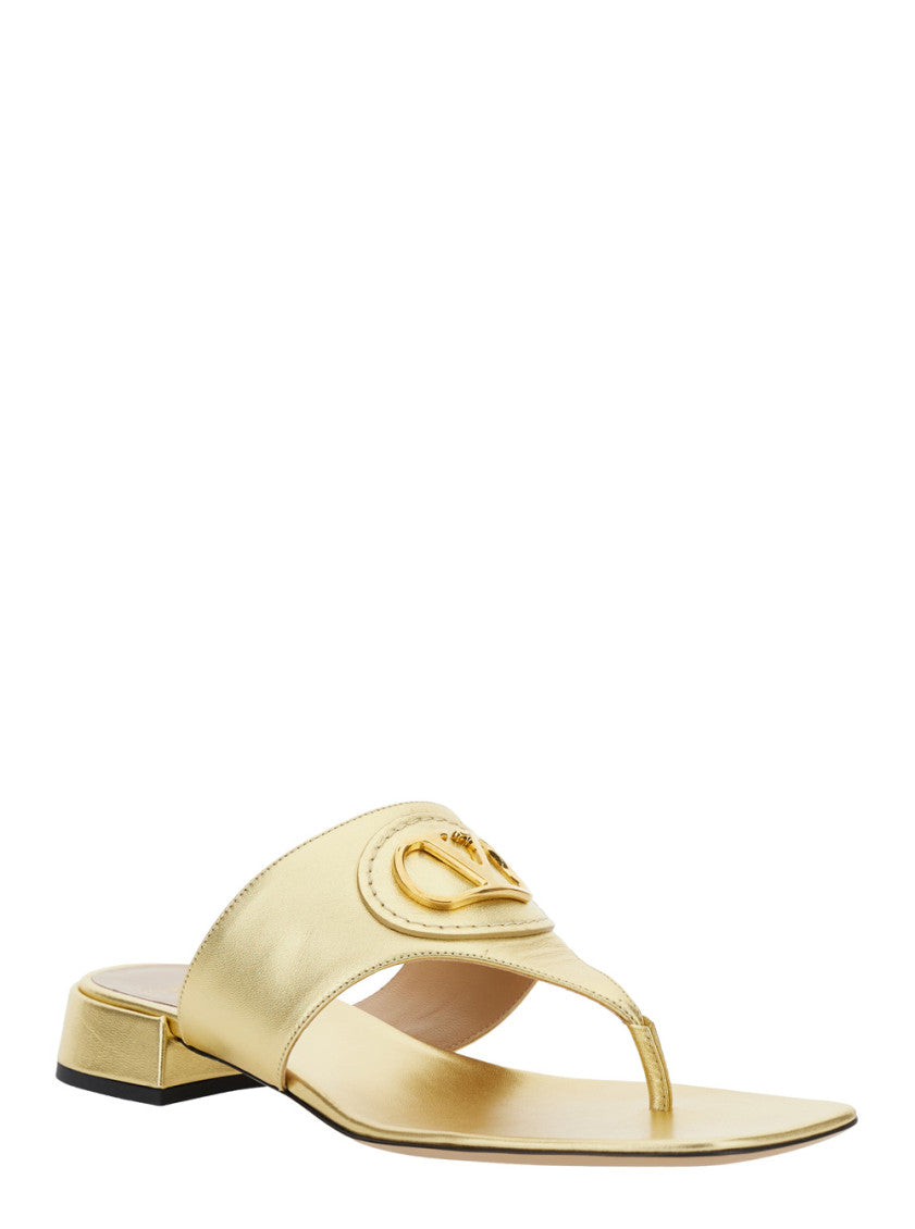 Golden Slip On Sandals 2