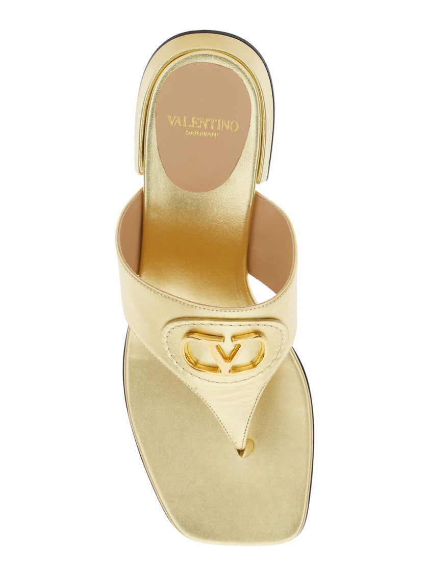 Golden Slip On Sandals 4