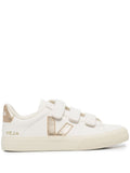 White Gold Logo Sneakers 1