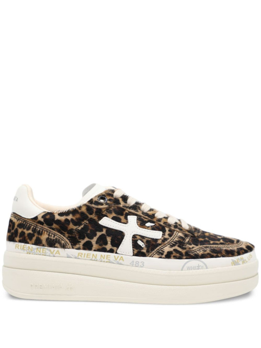 Leopard Print Lace Up Sneakers 1