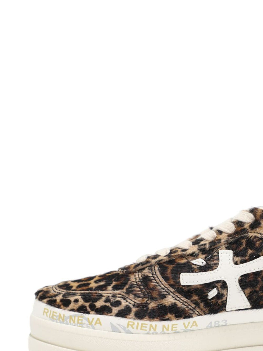 Leopard Print Lace Up Sneakers 2