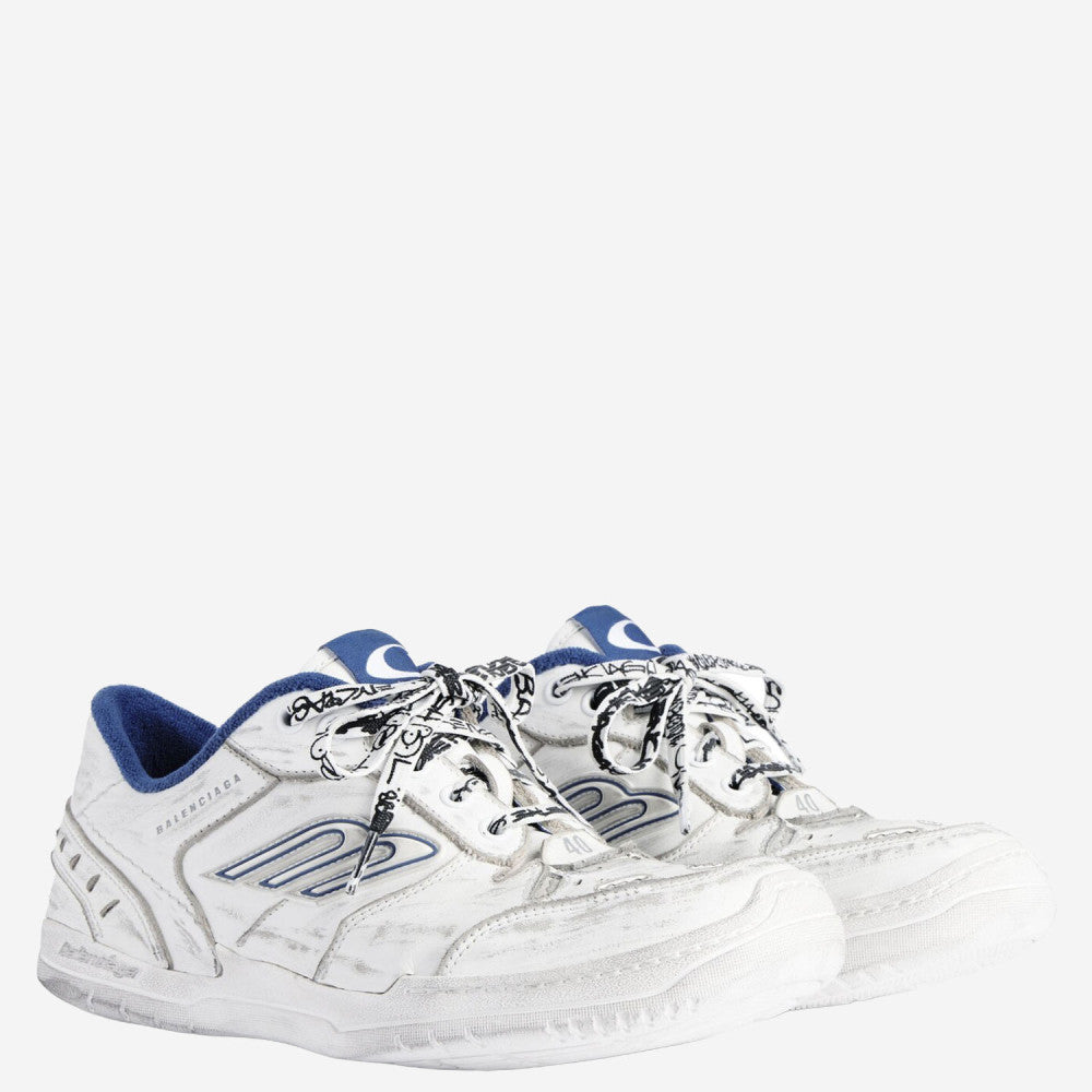 White Blue Logo Sneakers 3