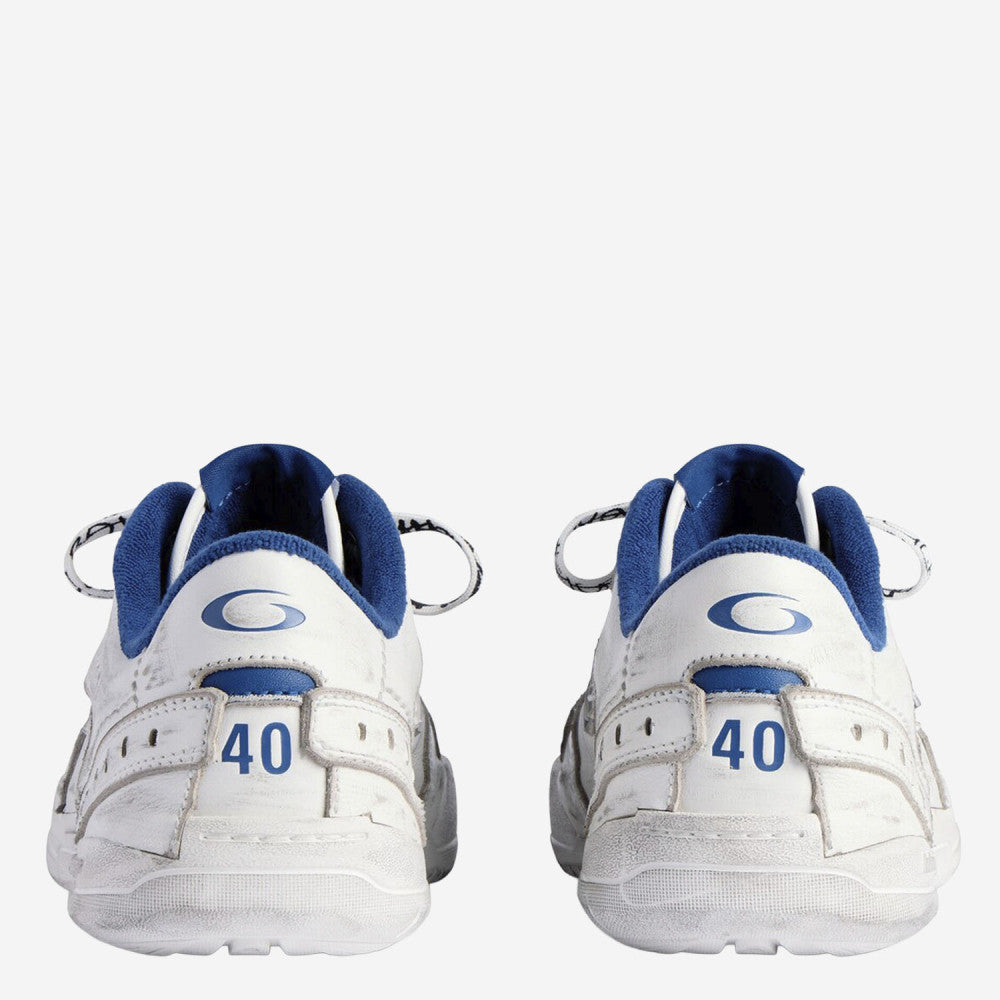 White Blue Logo Sneakers 4