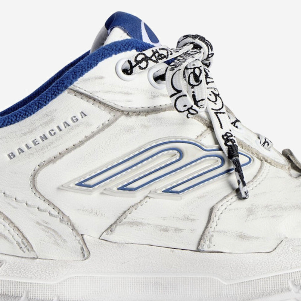 White Blue Logo Sneakers 5