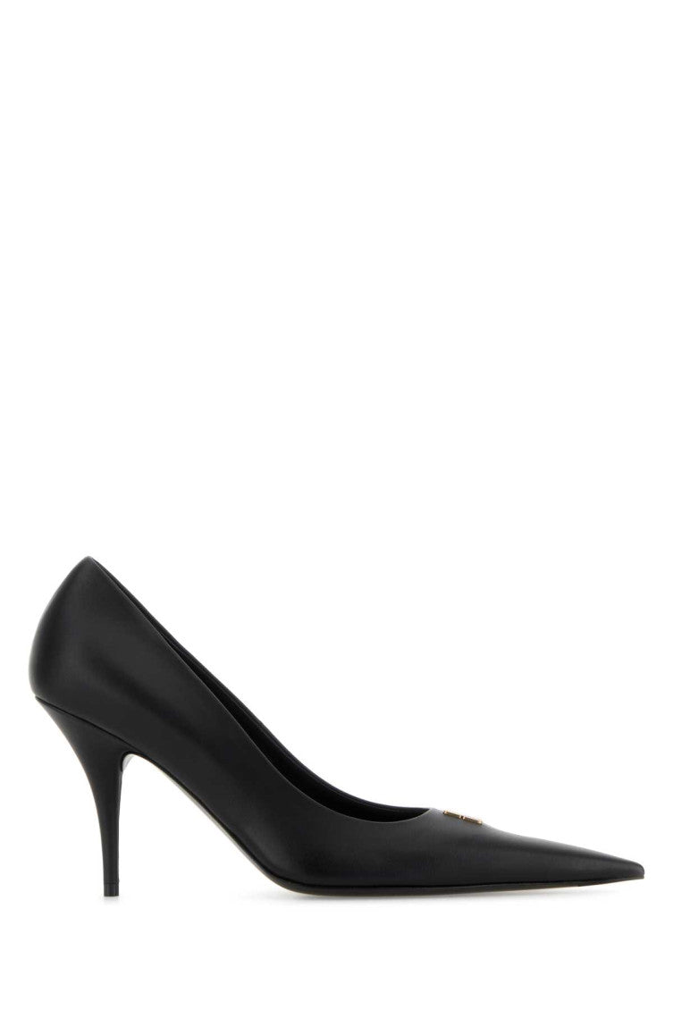 Black Leather Heels 1