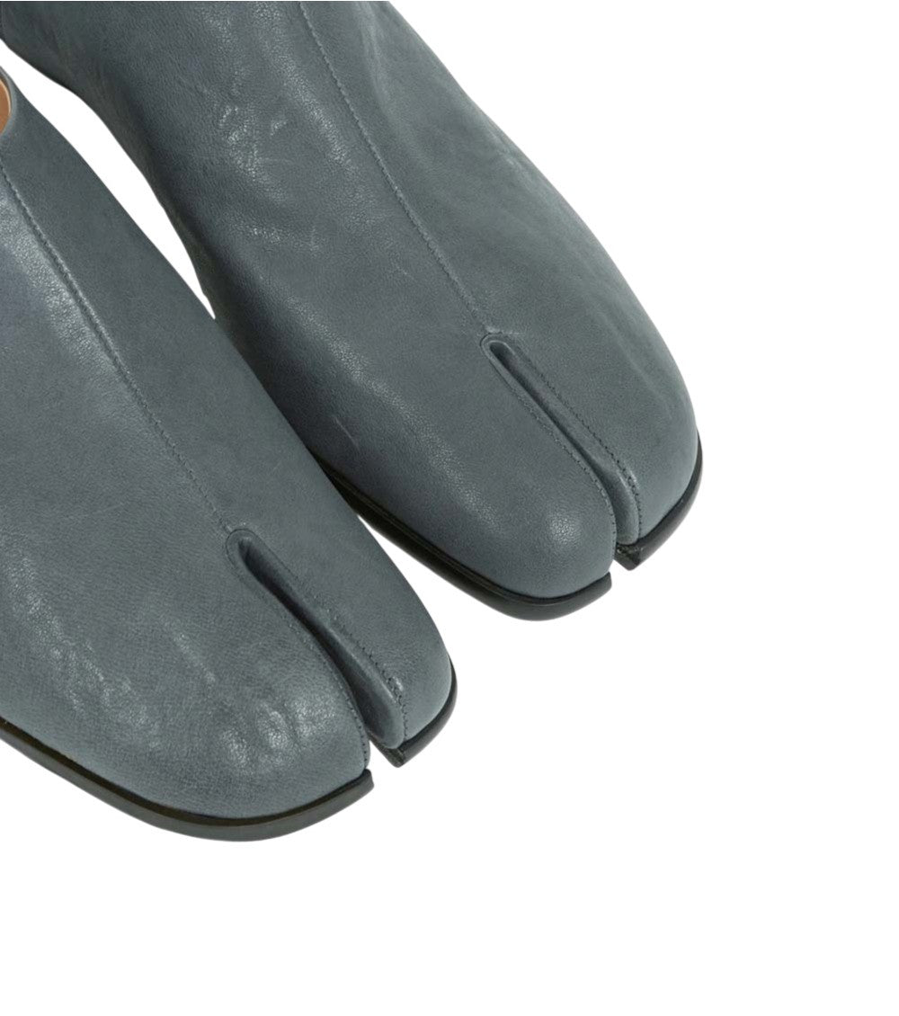 Grey Tabi Leather Loafers 4