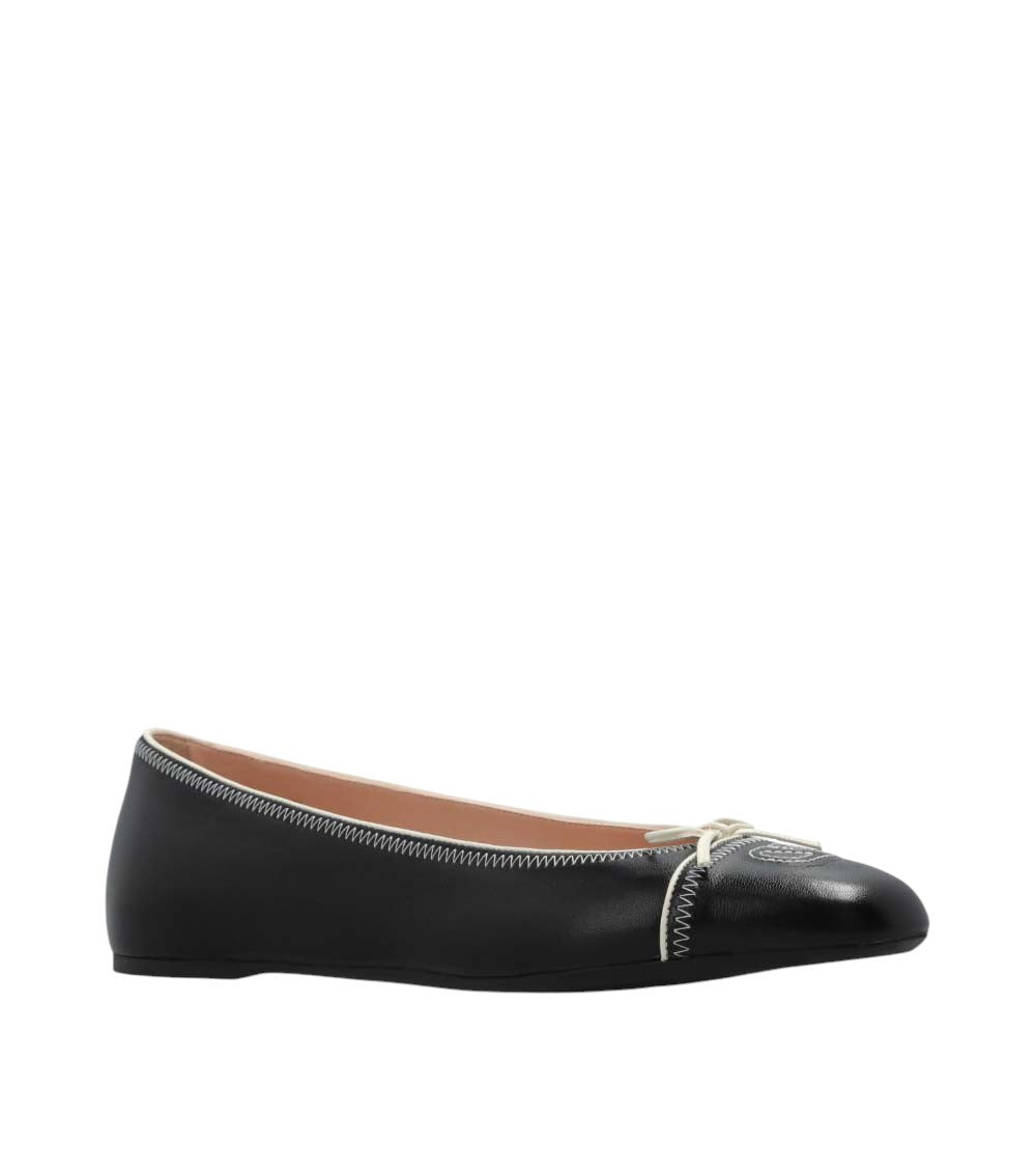 Black Leather Ballet Flats 2