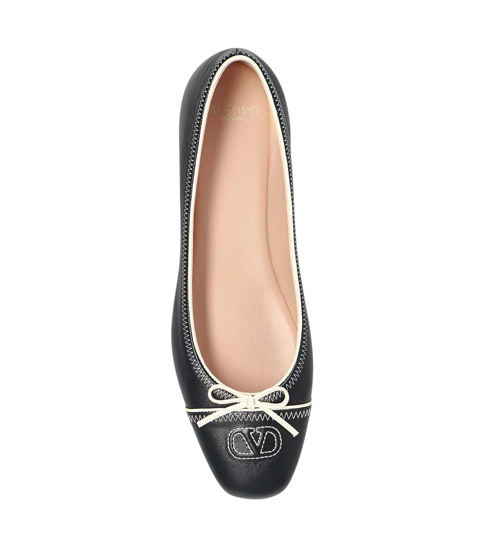 Black Leather Ballet Flats 3