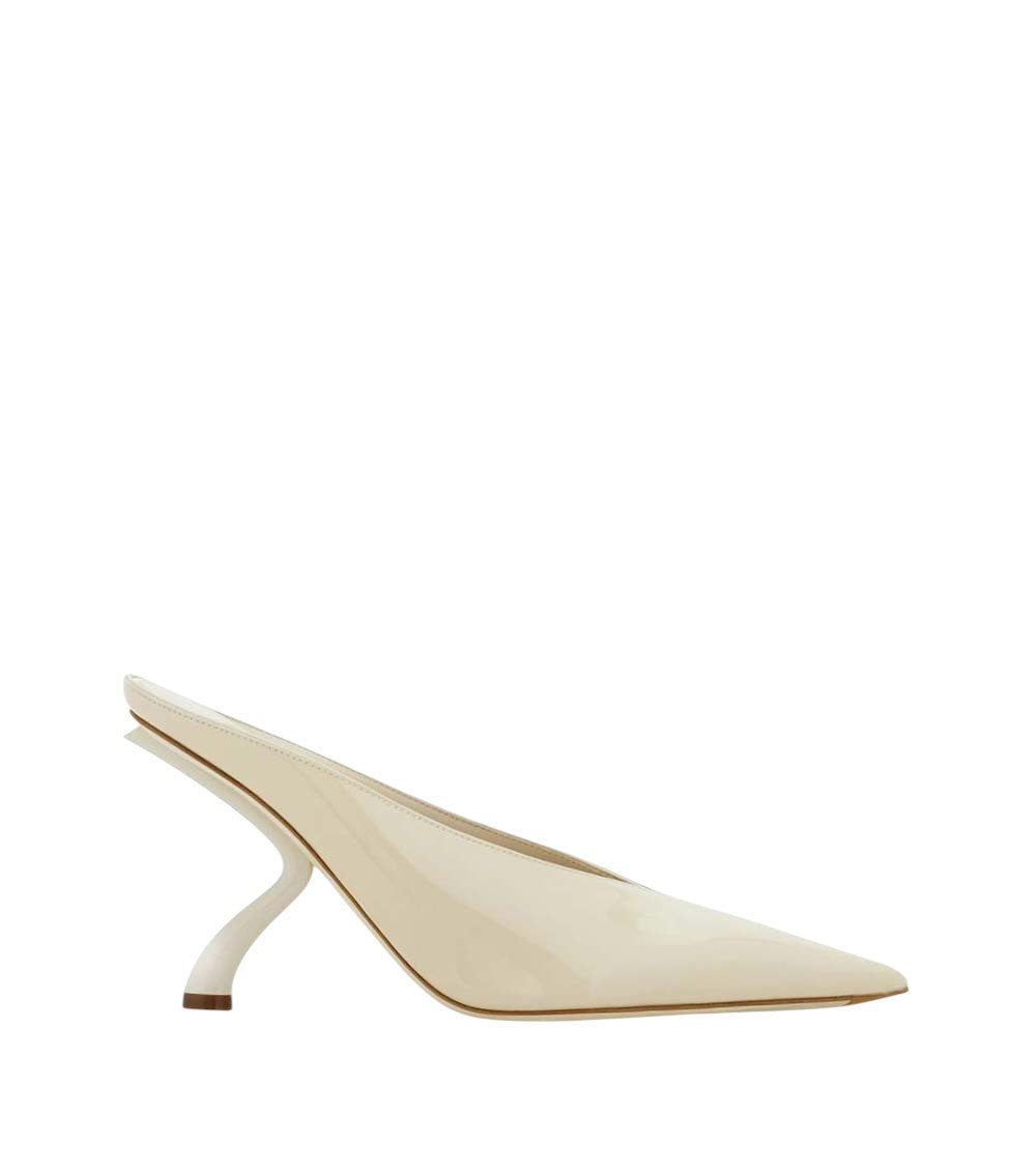 White Pointed-toe Mules 1