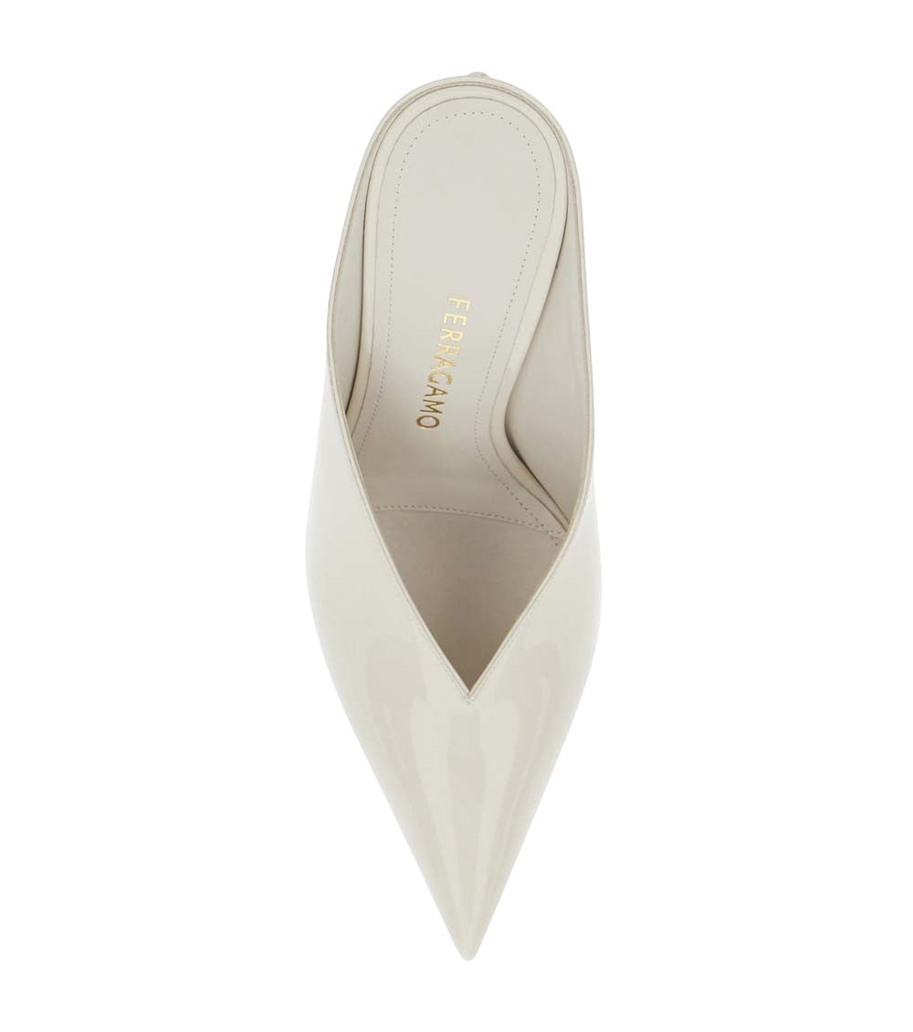 White Pointed-toe Mules 4