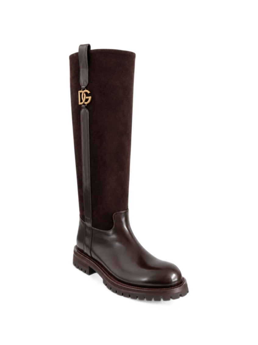 Brown Logo Riding Boots 2