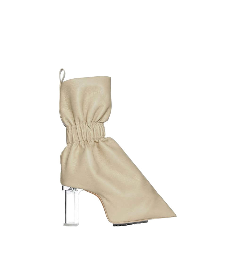 Beige Taquito Pleated Boots 1