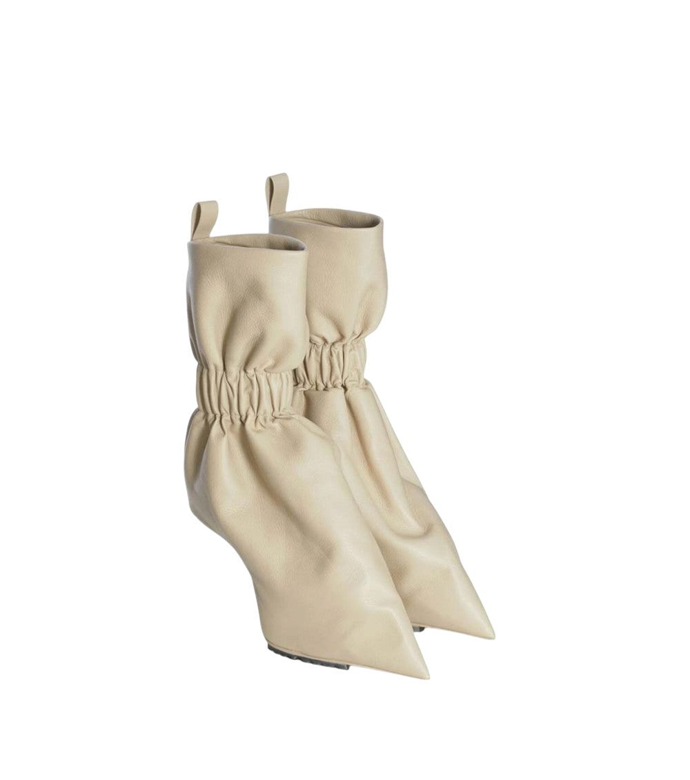 Beige Taquito Pleated Boots 3