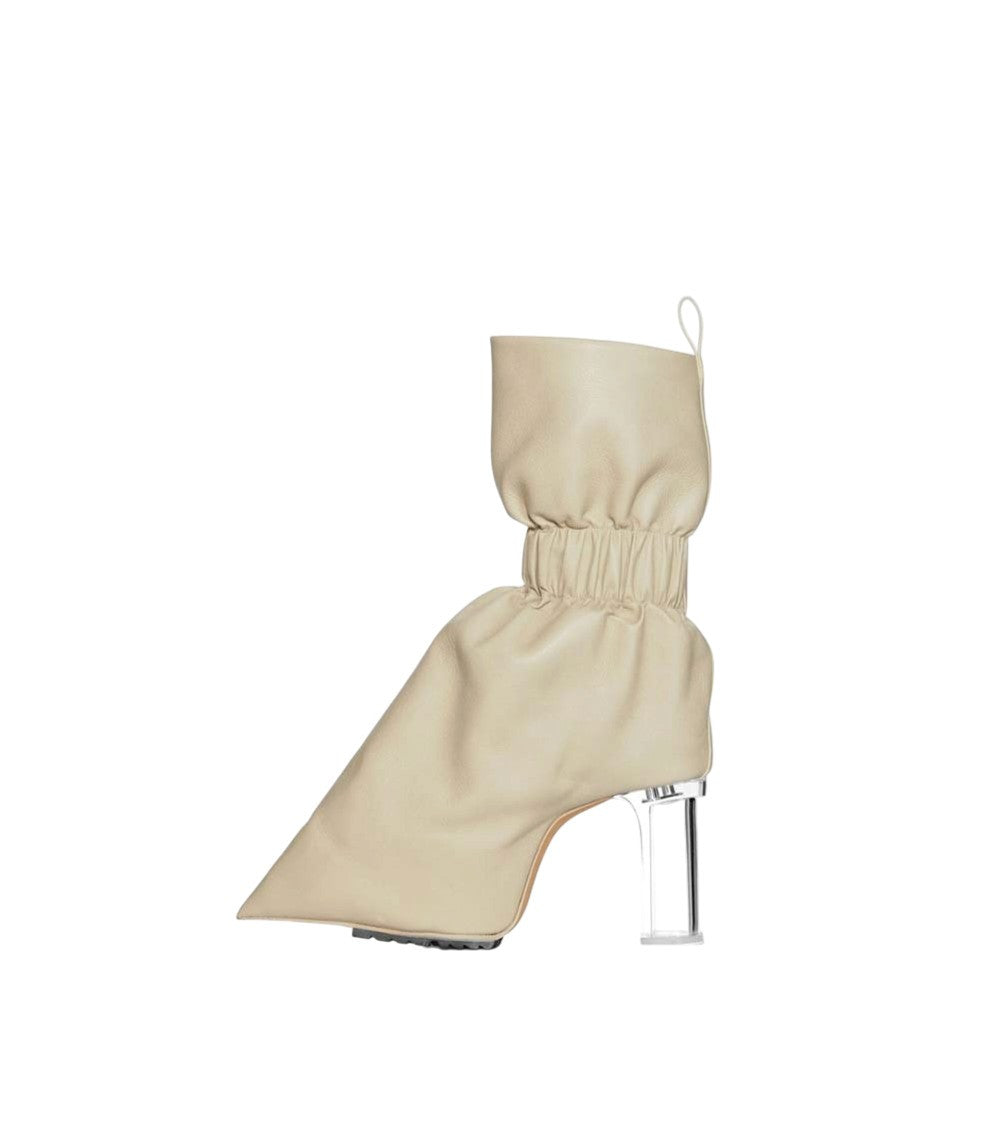 Beige Taquito Pleated Boots 4