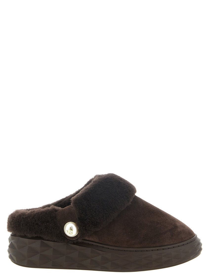 Brown Diamond Maxi Mules 1