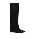 Black High Wedge Boots 1