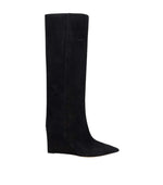 Black High Wedge Boots 1