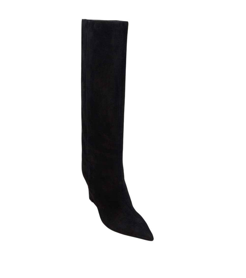Black High Wedge Boots 2