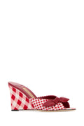 Red Check Bow Wedges 1