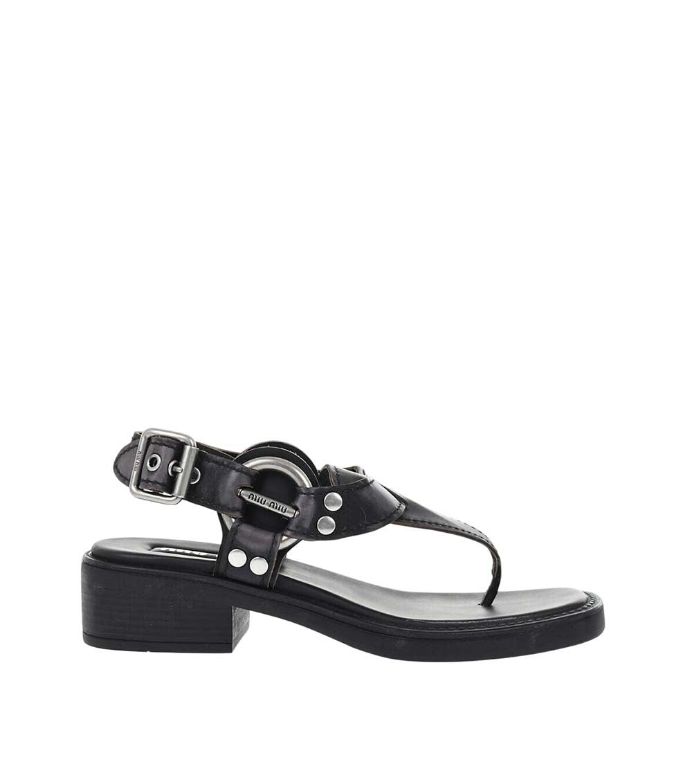 Black Leather Sandals 1