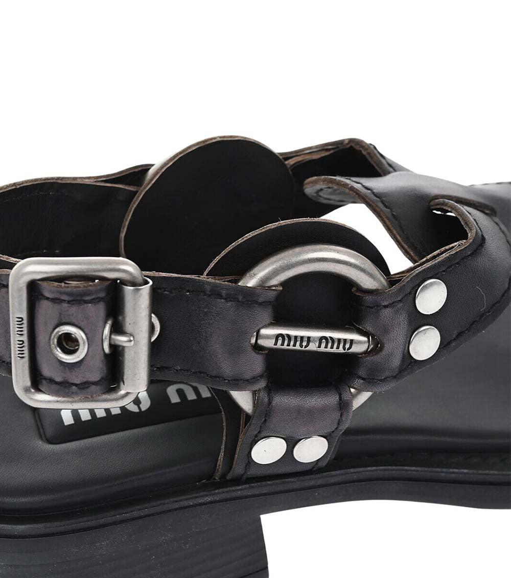 Black Leather Sandals 4
