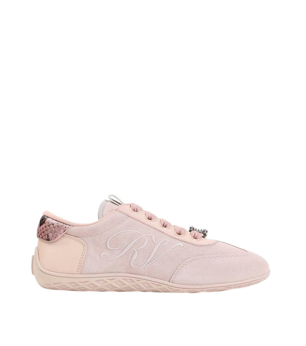 Pink Embroidered Low Sneakers 1