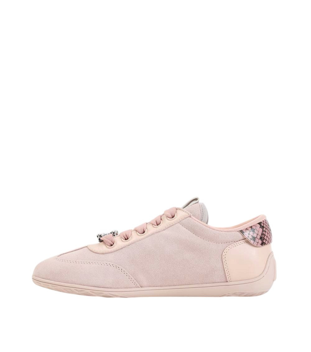 Pink Embroidered Low Sneakers 2