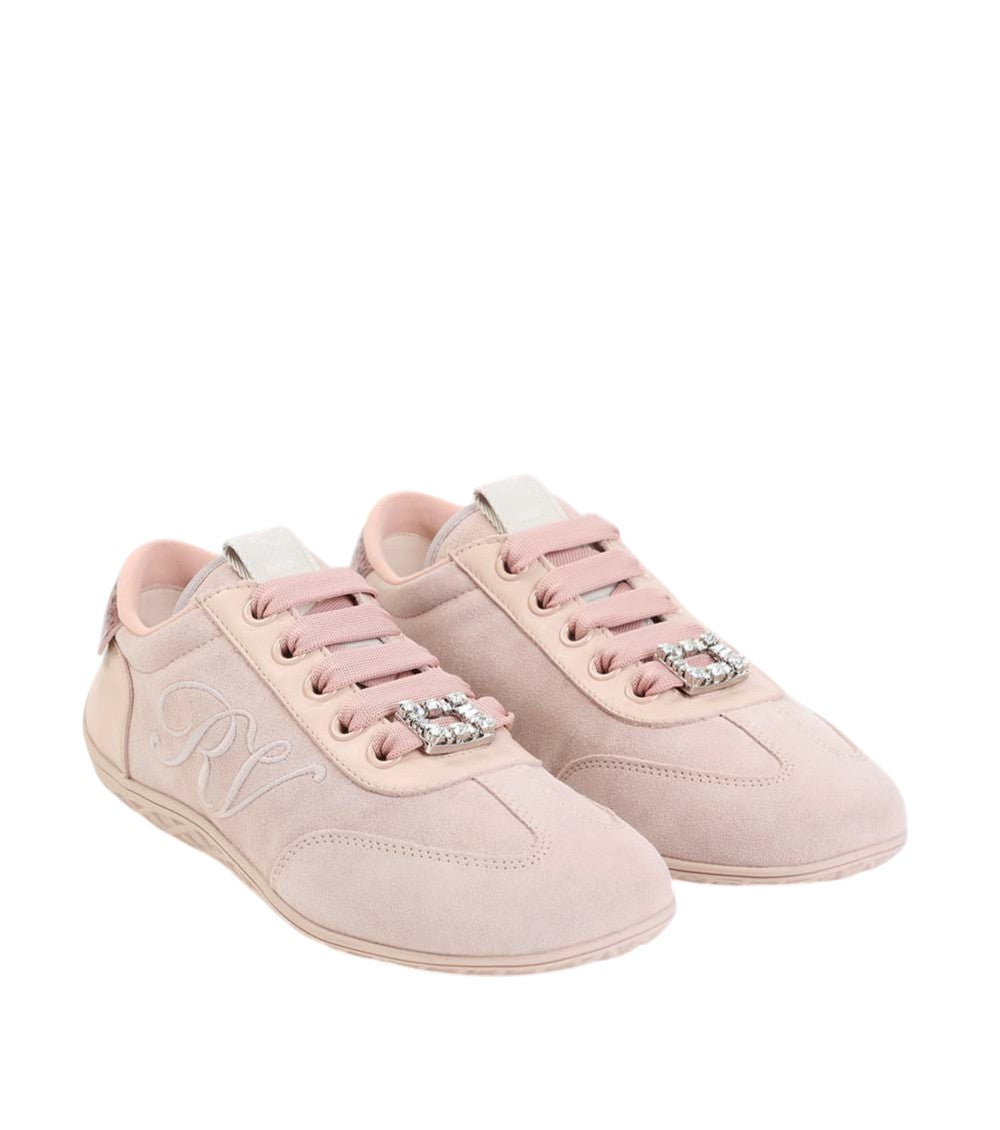 Pink Embroidered Low Sneakers 3